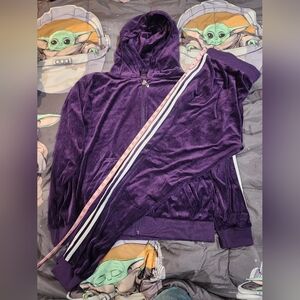 Womens XL Purple Velvet Track Suit